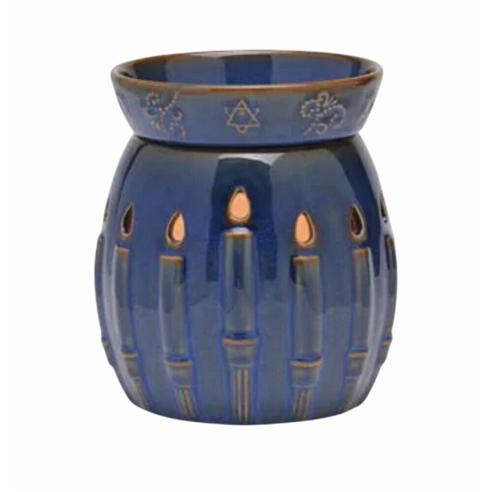 Scentsy Hanukkah Menorah Wax Warmer Blue Star of David Decorative Holder